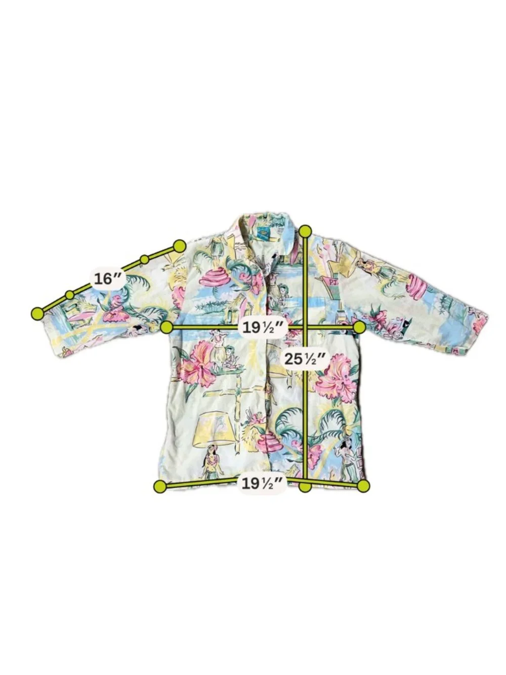 Womens Cotton Pajama Set PJ Salvage Tropical Hula Girl Beach Size Small READ - Picture 7 of 15